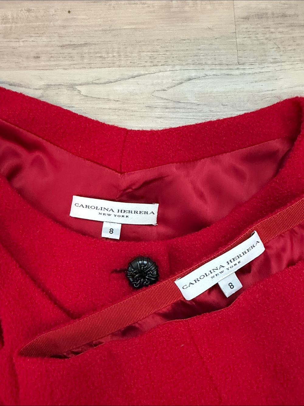 Carolina Herrera Red Two-Piece Suit - Picture 2 of 4